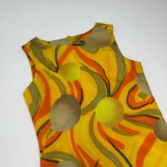 Vintage 1960’s Cotton Geometric Print Tunic Top - Picture 2 of 6